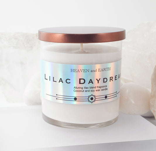 Luxury Fragrance Candle by Heaven and Earth, Tumbler Glass- Lilac Daydream