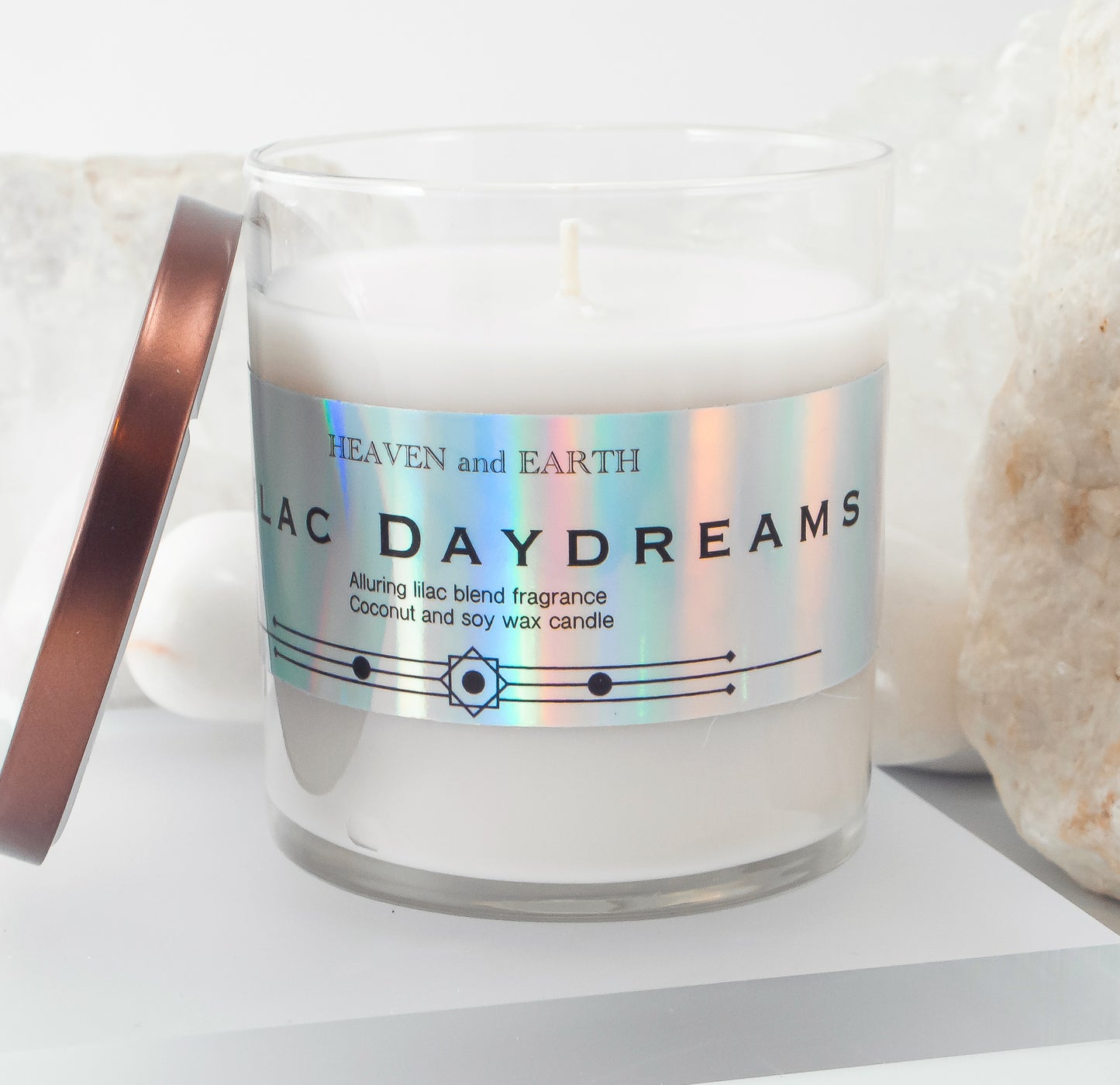 Luxury Fragrance Candle by Heaven and Earth, Tumbler Glass- Lilac Daydream