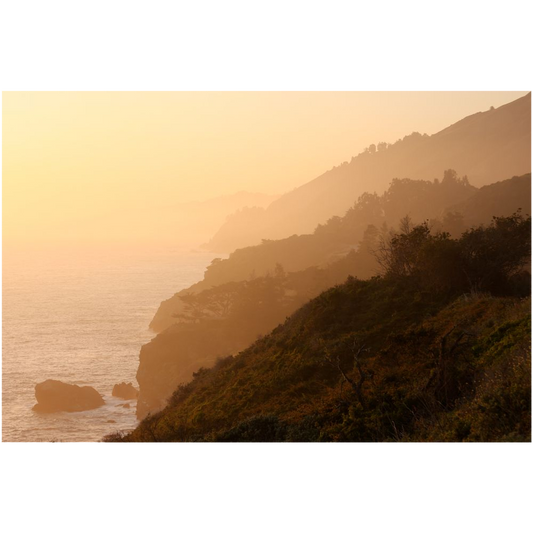Archival Print -Golden Fog, Sunset on California Coast, USA