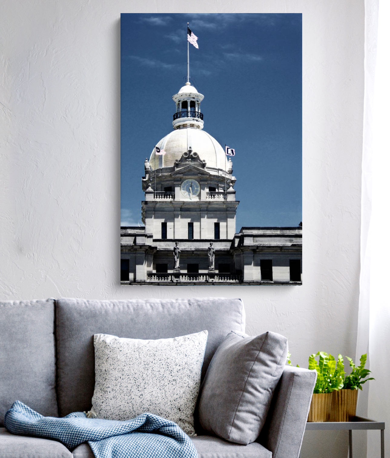 Canvas - Ready to Hang - Savannah Capitol Bulding Dome - Photo Art by Anna Miller