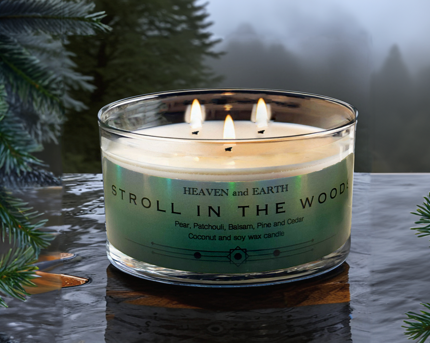 Luxury Fragrance Candle by Heaven and Earth - Stroll in the Woods