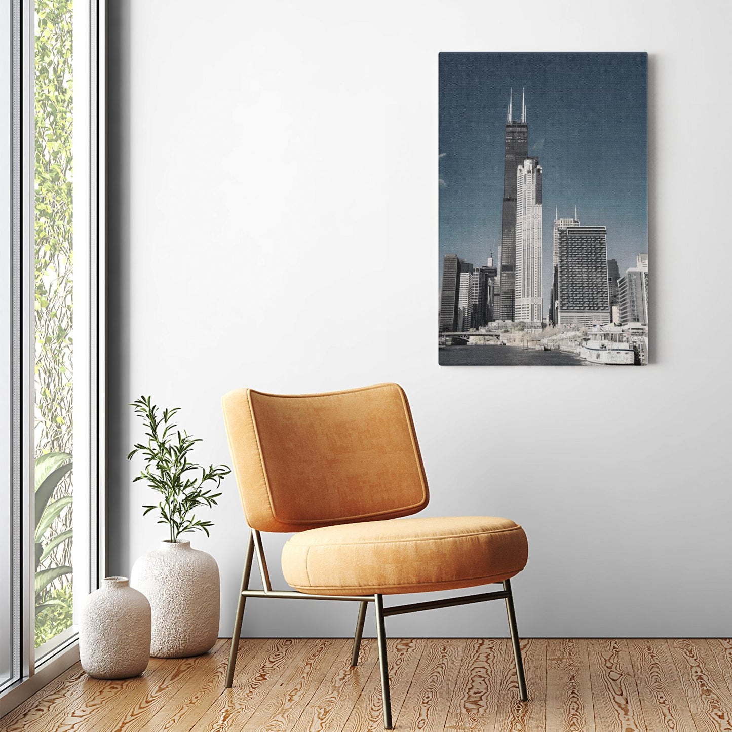 Canvas - Ready to Hang - Chicago Skyscrapers from Chicago River Cruise - Photo Art by Anna Miller