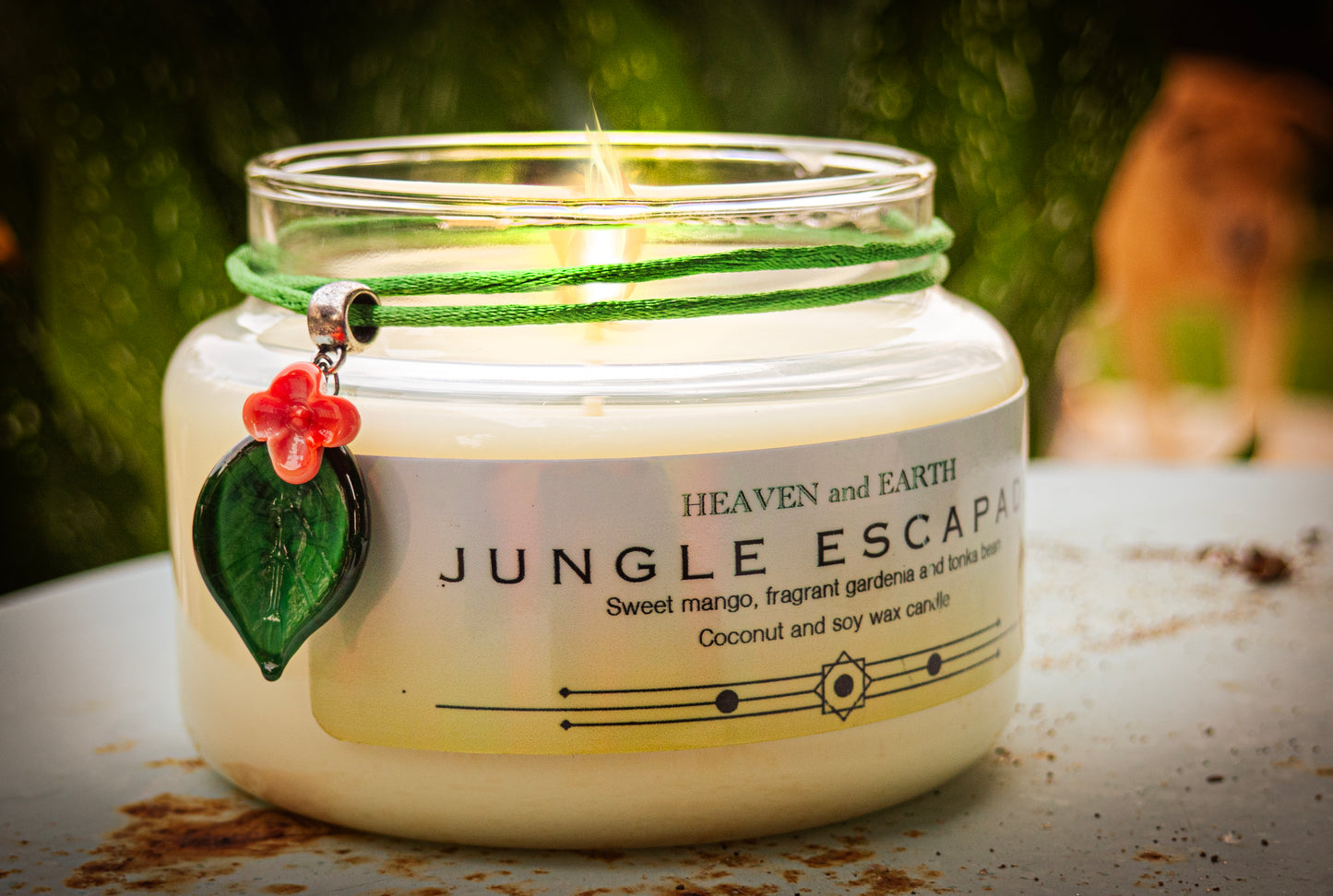 Luxury Fragrance Candle with LE Glass Pendant by Heaven and Earth - Jungle Escapade