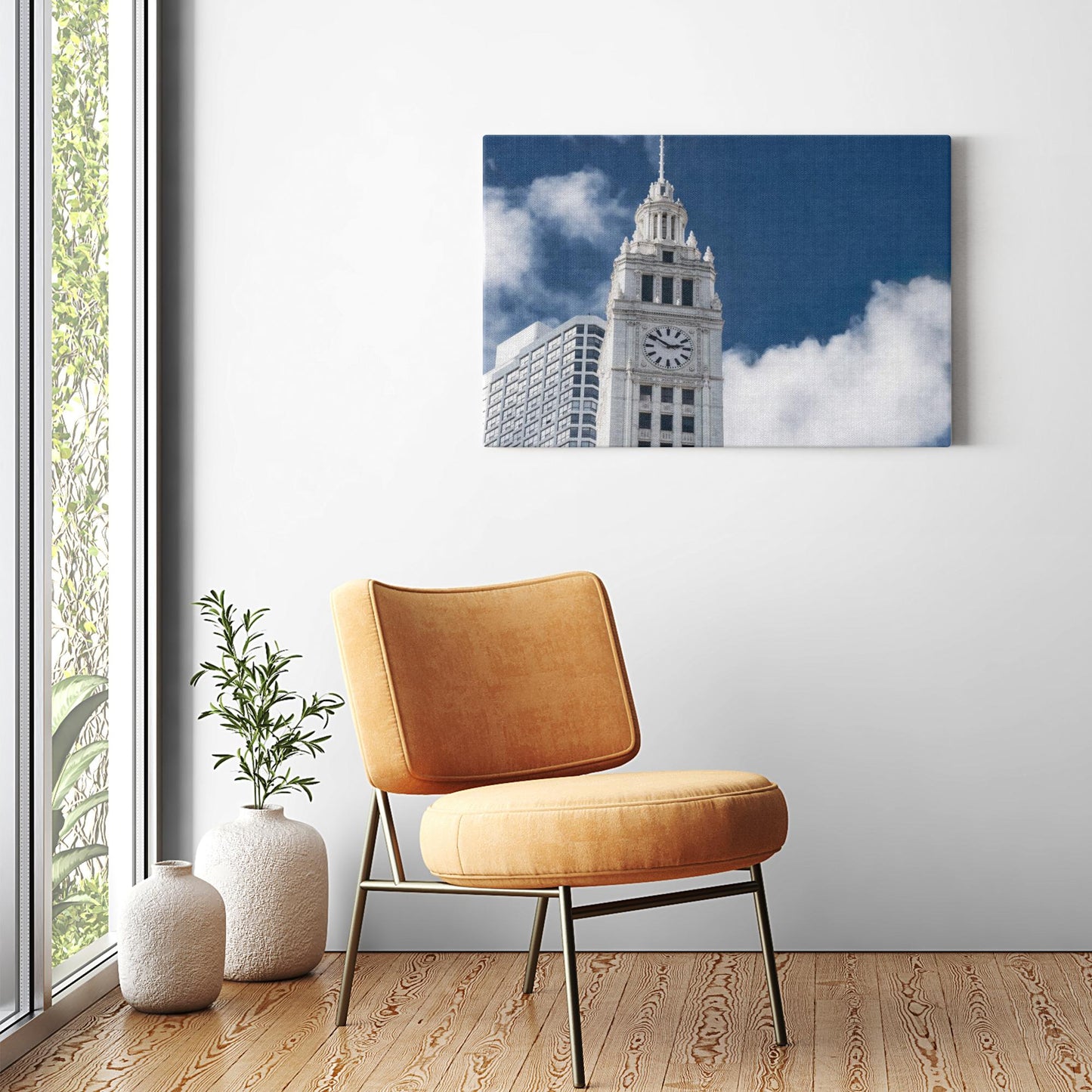 Canvas - Ready to Hang - Chicago Skyscraper and Sky - Photo Art by Anna Miller