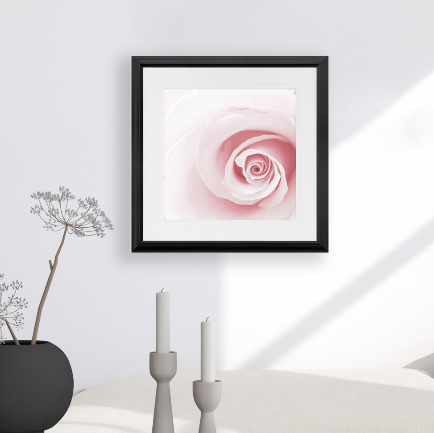 Framed Print - Pink Rose - Ready To Hang, Matted And Framed Art Print