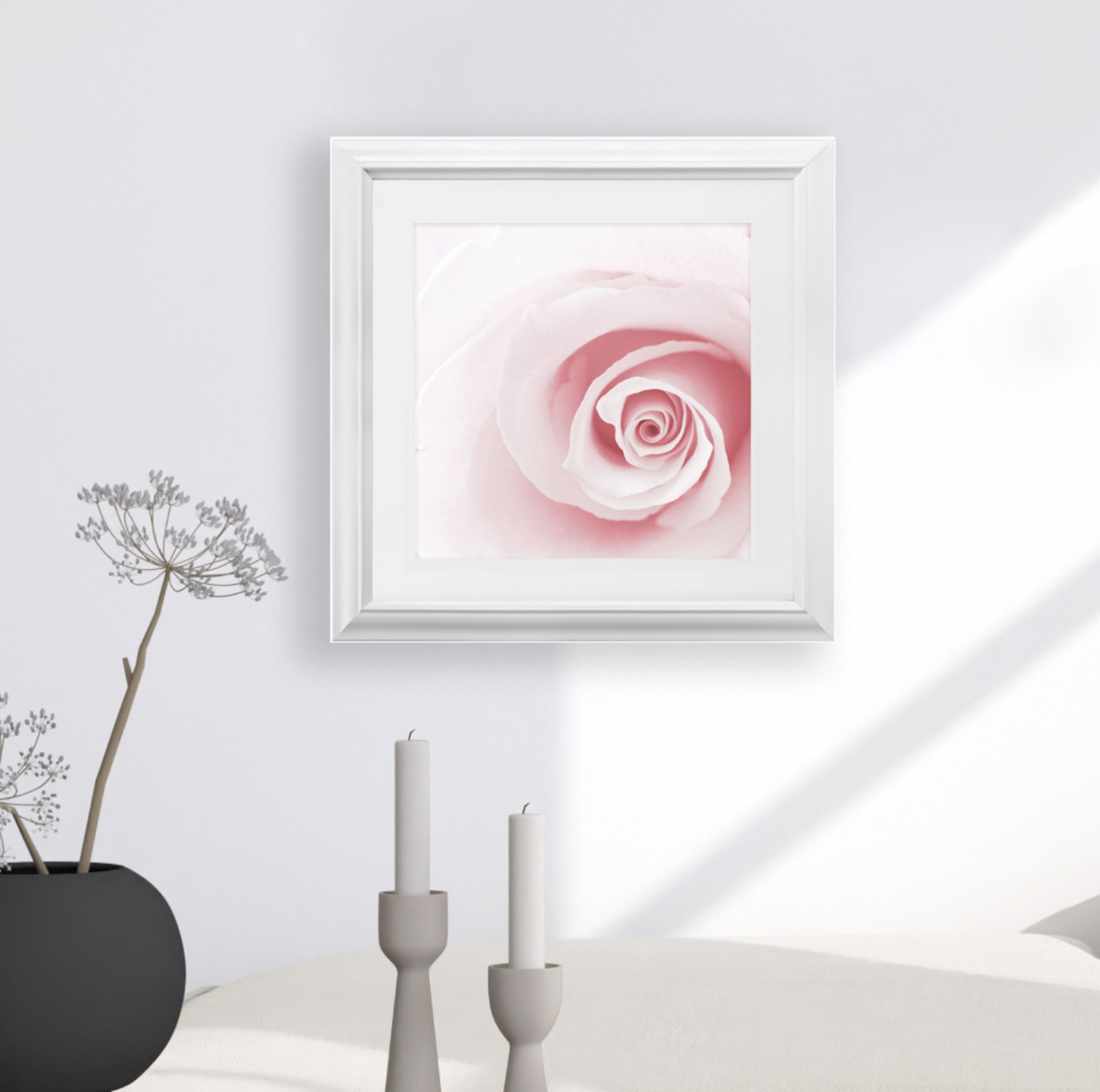 Framed Print - Pink Rose - Ready To Hang, Matted And Framed Art Print