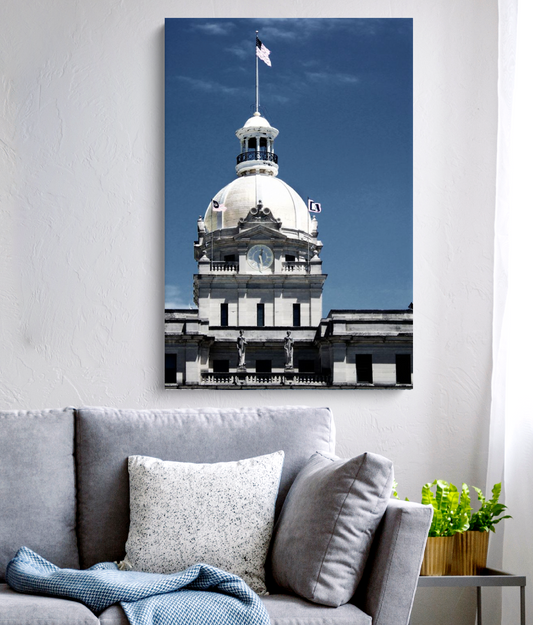 Canvas - Ready to Hang - Savannah Capitol Bulding Dome - Photo Art by Anna Miller