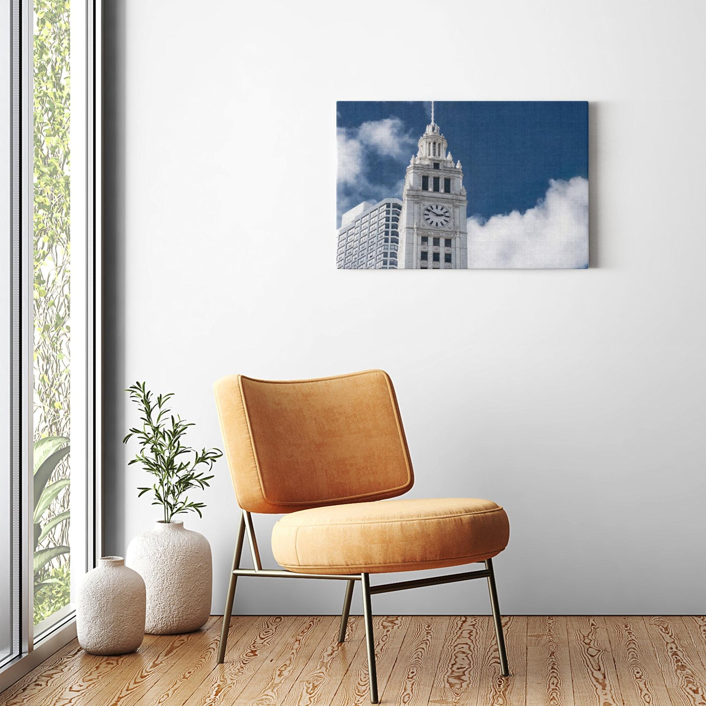 Canvas - Ready to Hang - Chicago Skyscraper and Sky - Photo Art by Anna Miller