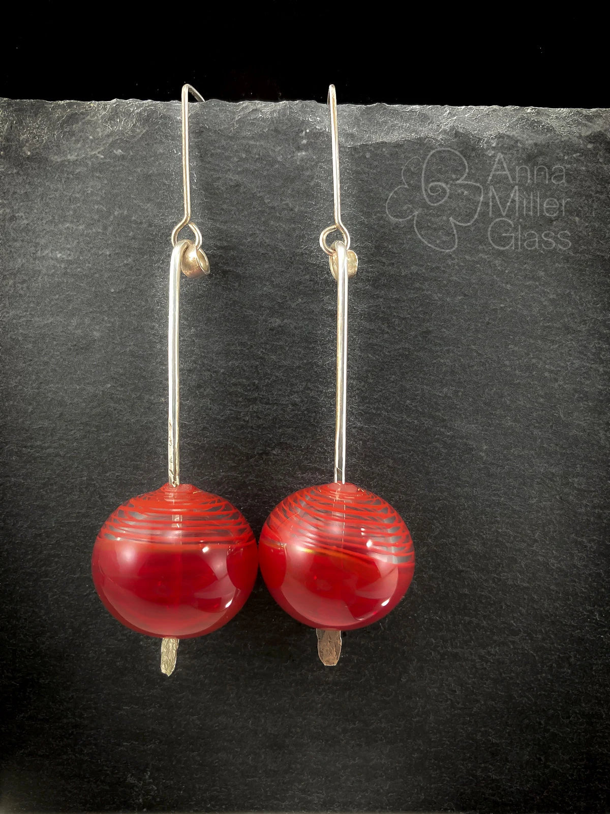 Lampwork Glass Earrings by Anna Miller- Cherry Fantasy